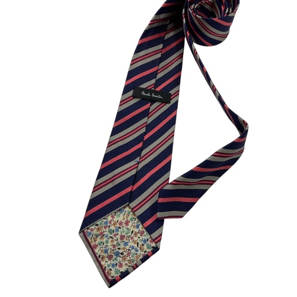 PAUL SMITH Blue/Pink Striped Silk LUXURY Tie ITALY - Picture 2 of 4